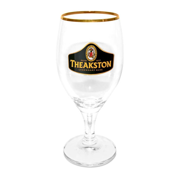 Theakston Gold Rim Stemmed 1/2 Pint Glass