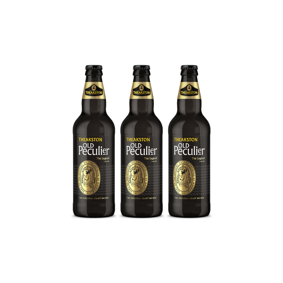 Three bottles of Theakston Old Peculier